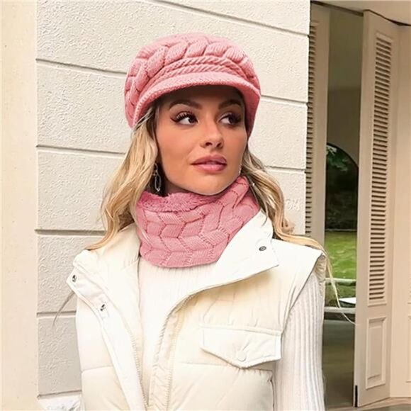 Women's Winter Beanie Hat Thick Warm Knitted Chunky Soft Slouchy Cap - Picture 2 of 4